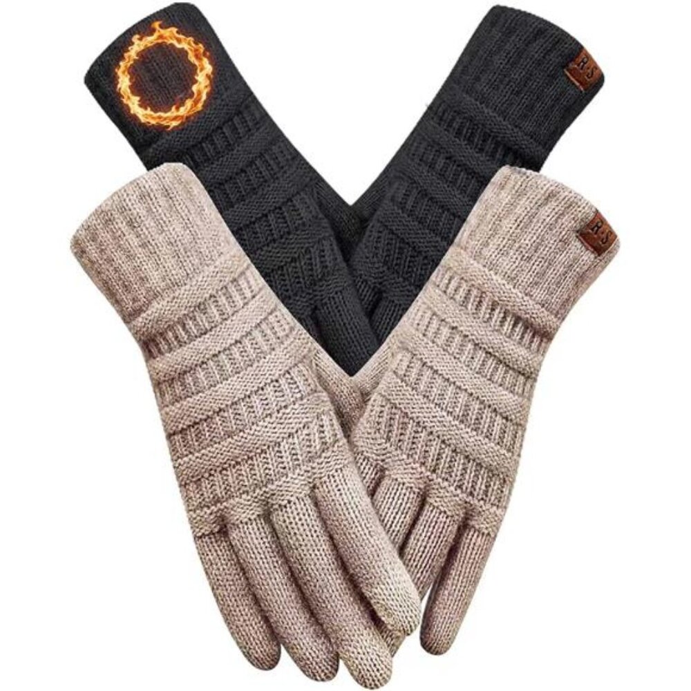 Winter Gloves For Women Touch Screen Knit Thermal Warm Cold Weather Christmas